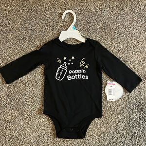BRAND NEW Long Sleeve Onesie Black Size 3/6 Months